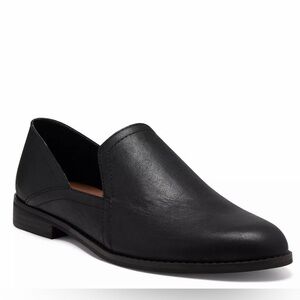 Lucky Brand Ellopy Loafer Women’s Size 6 Black Leather D’Orsay Slip-On Flat Chic